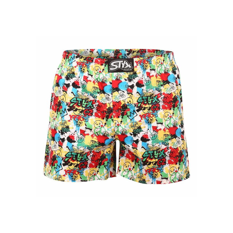 Pánské trenky Styx premium art klasická guma emoji (AP954) M, trenýrky