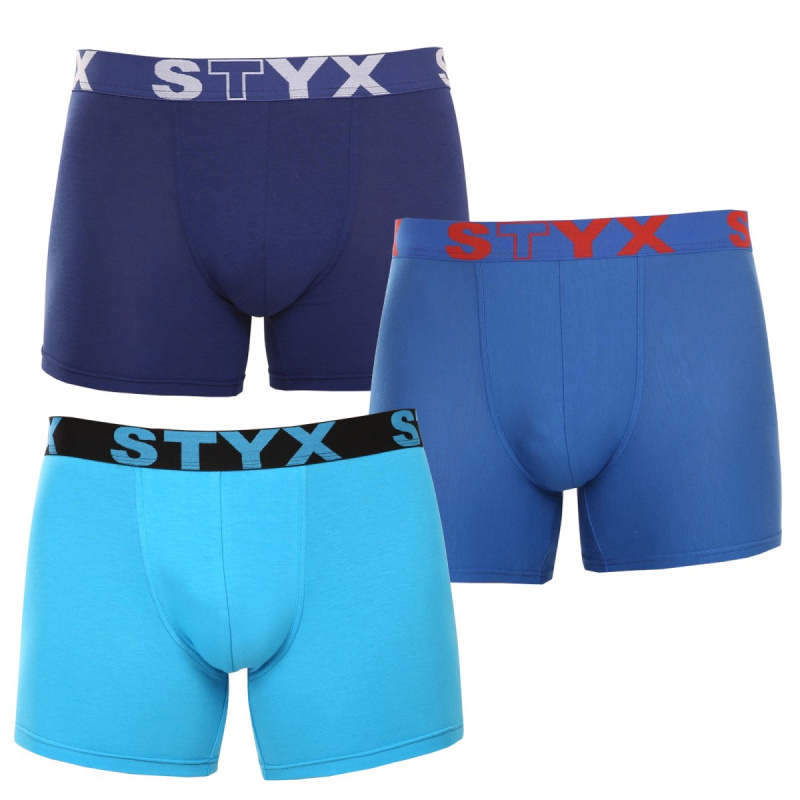 3PACK pánské boxerky Styx long sportovní guma vícebarevné (3U96789) M, trenky / trenýrky