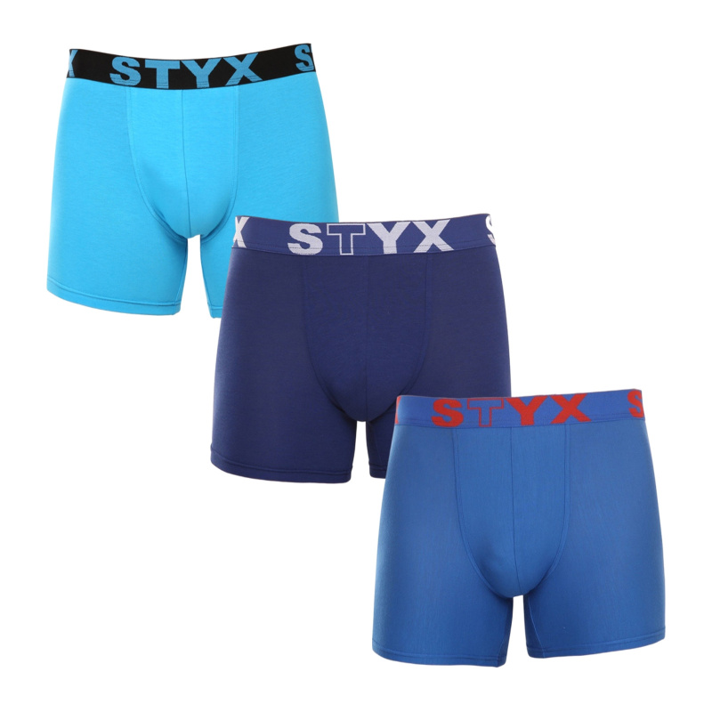 3PACK pánské boxerky Styx long sportovní guma vícebarevné (3U96789) M, trenky / trenýrky