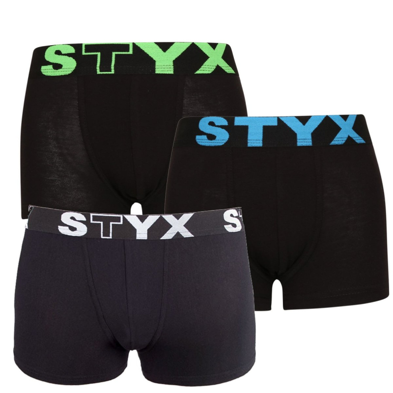 3PACK dětské boxerky Styx sportovní guma černé (3GJ96012) 4-5 let, trenky / trenýrky