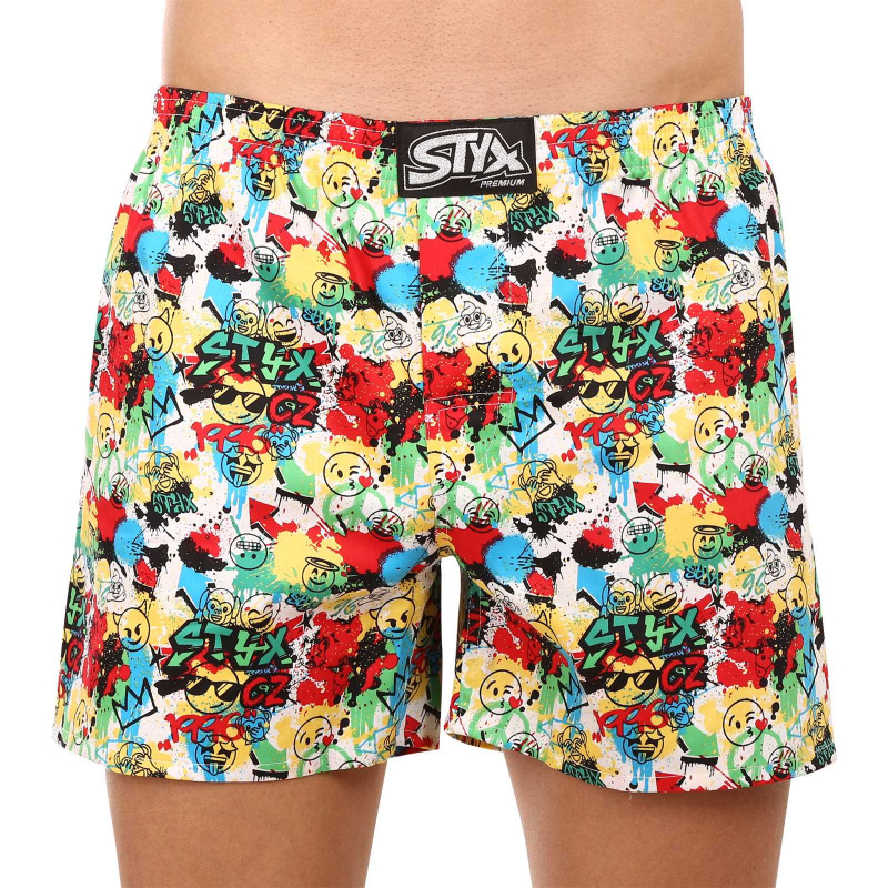 Pánské trenky Styx premium art klasická guma emoji (AP954) XL, trenýrky