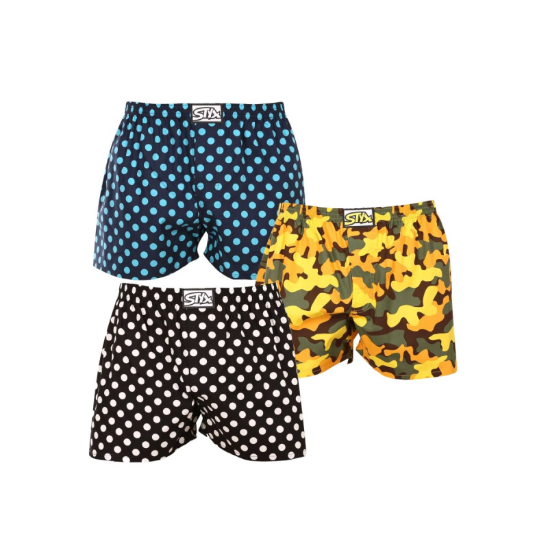 3PACK pánské trenky Styx art klasická guma vícebarevné (3A15901) XXL, trenýrky