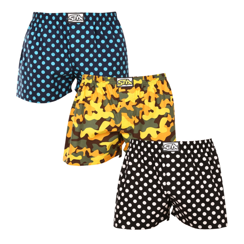 3PACK pánské trenky Styx art klasická guma vícebarevné (3A15901) XXL, trenýrky