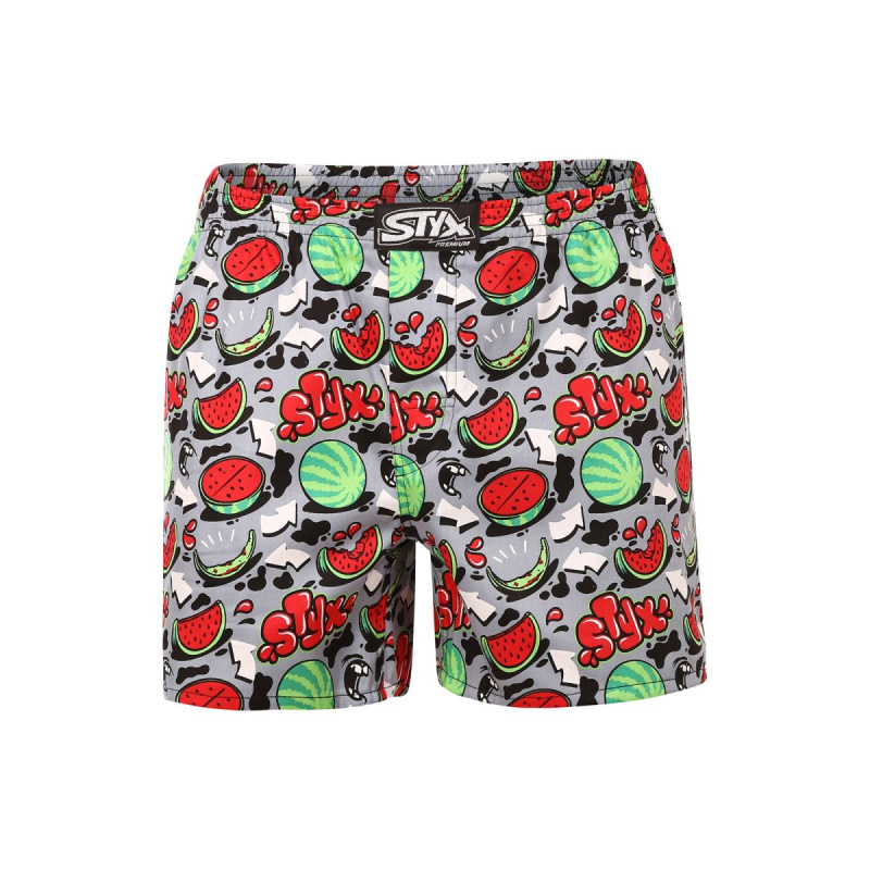 Pánské trenky Styx premium art klasická guma melouny (AP1459) L, trenýrky