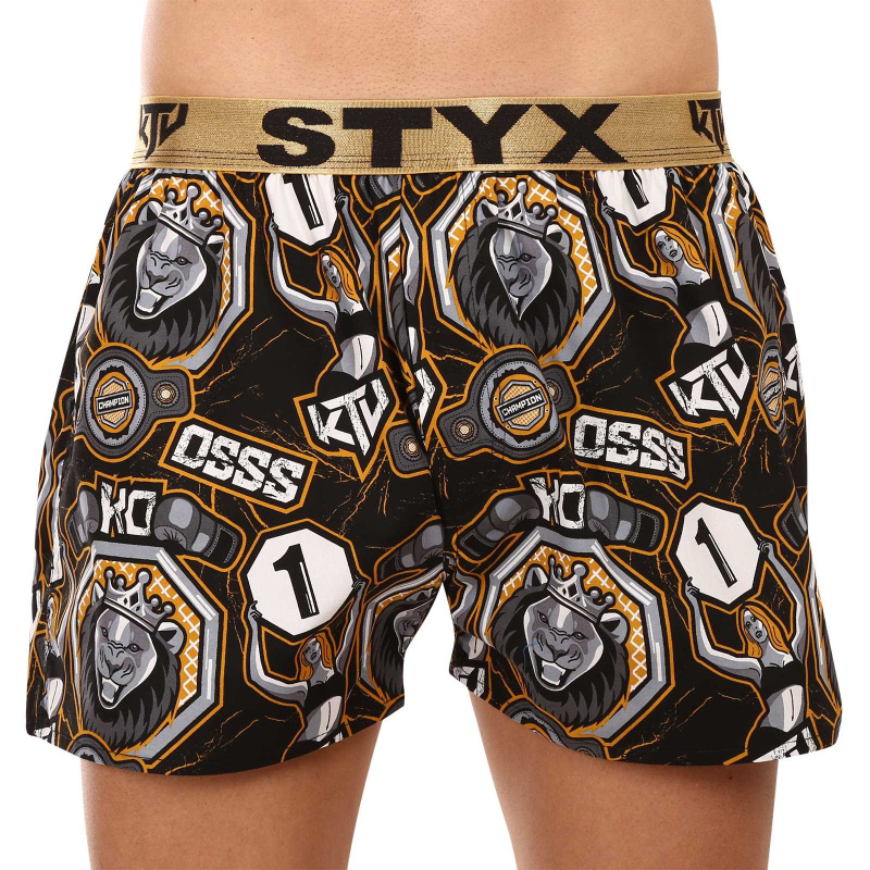 Pánské trenky Styx art / KTV sportovní guma - zlatá guma (BTZ1655) XL, trenýrky