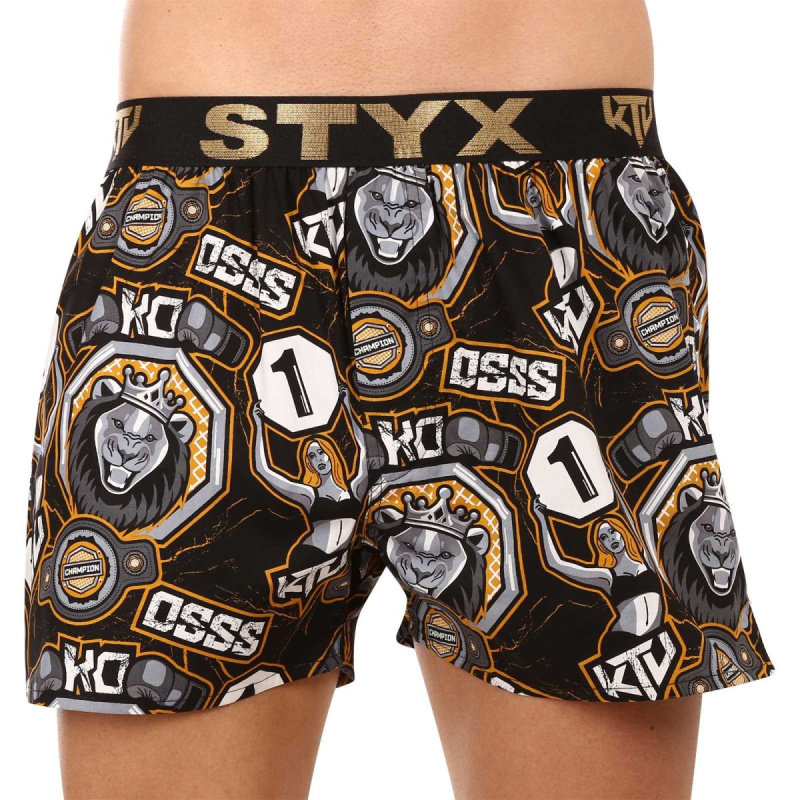 Pánské trenky Styx art / KTV sportovní guma - černá guma (BTC1655) L, trenýrky