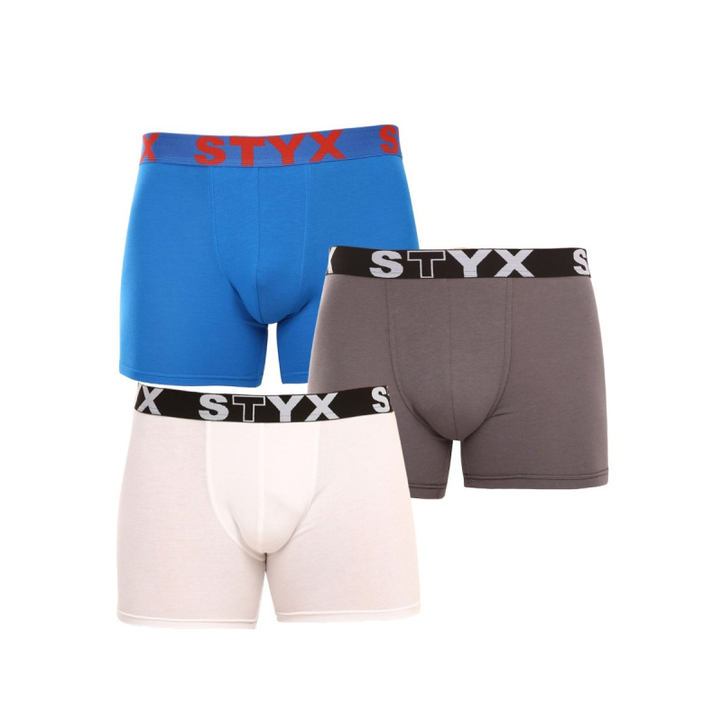 3PACK pánské boxerky Styx long sportovní guma vícebarevné (3U10137) XXL, trenky / trenýrky
