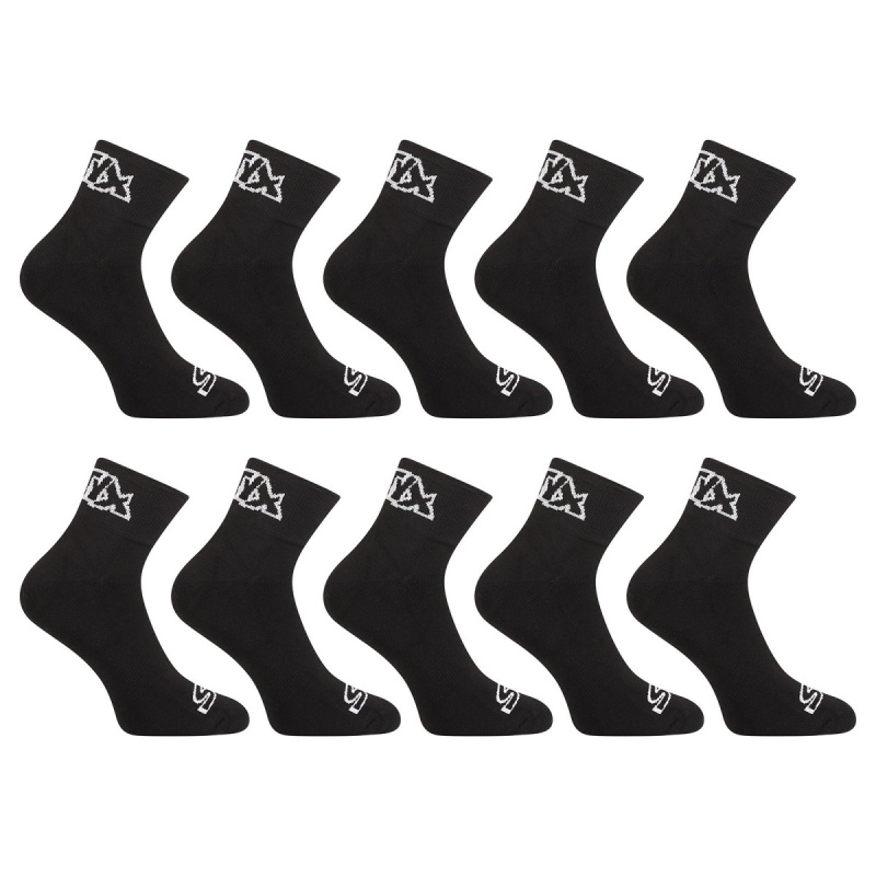 10PACK ponožky Styx kotníkové černé (10HK960) L