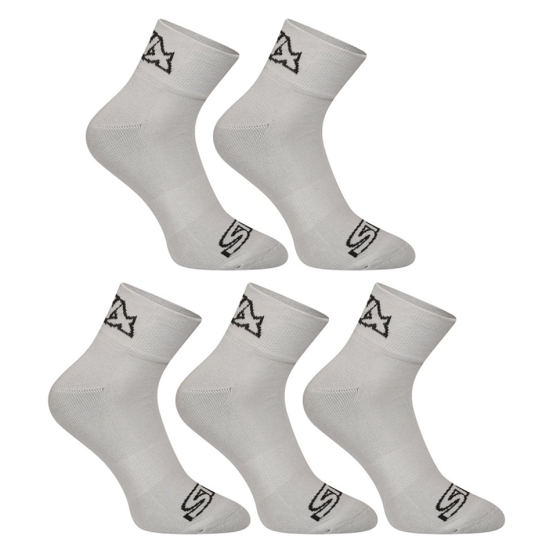 5PACK ponožky Styx kotníkové šedé (5HK1062) L