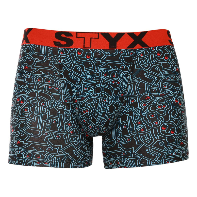 Pánské boxerky Styx long art sportovní guma doodle (U1256) XXL, trenky / trenýrky