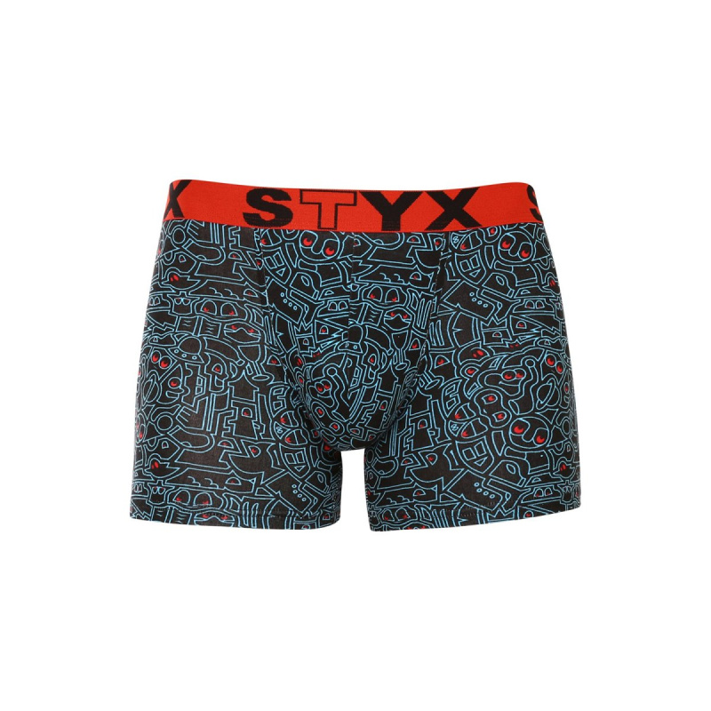 Pánské boxerky Styx long art sportovní guma doodle (U1256) M, trenky / trenýrky