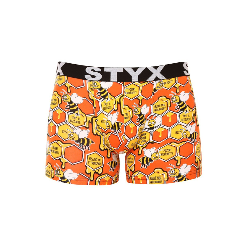 Pánské boxerky Styx long art sportovní guma včelky (U1654) XL, trenky / trenýrky