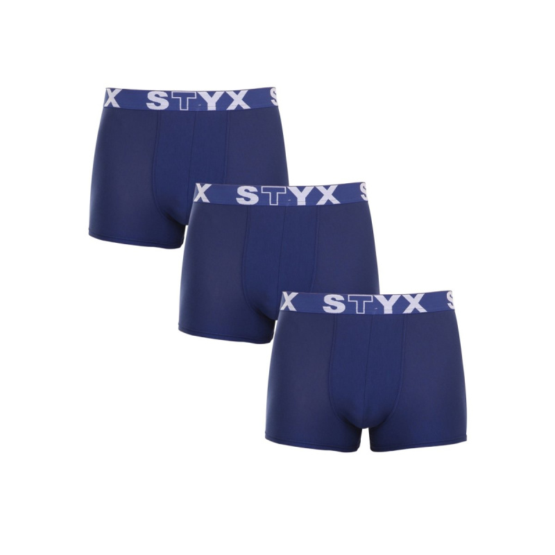 3PACK pánské boxerky Styx sportovní guma tmavě modré (3G968) XL, trenky / trenýrky