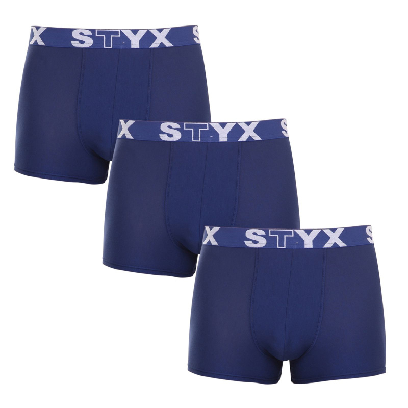 3PACK pánské boxerky Styx sportovní guma tmavě modré (3G968) XL, trenky / trenýrky