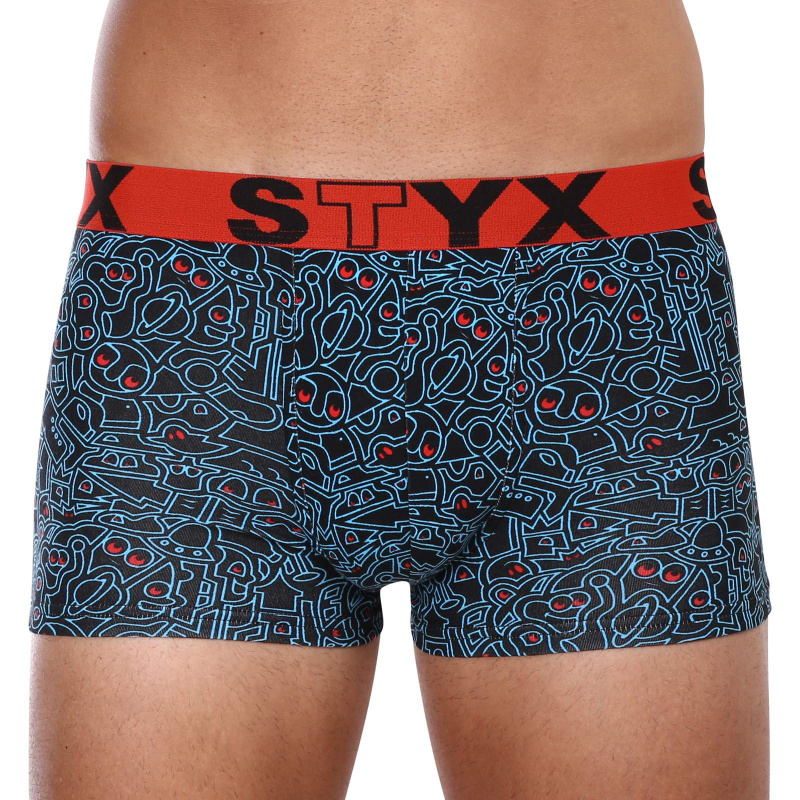 Pánské boxerky Styx art sportovní guma nadrozměr doodle (R1256) 5XL, trenky / trenýrky