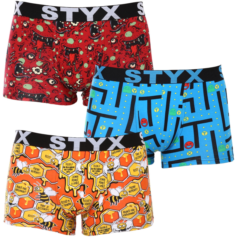 3PACK Pánské boxerky Styx art sportovní guma nadrozměr (3R12914) 4XL, trenky / trenýrky
