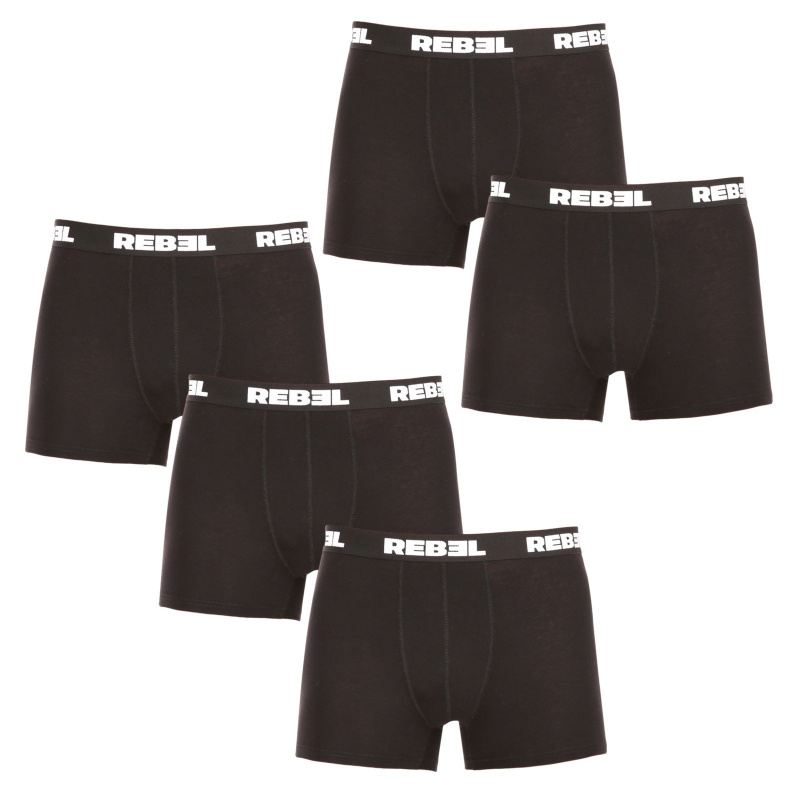 5PACK pánské boxerky Nedeto Rebel černé (5NBR001) S, trenky / trenýrky