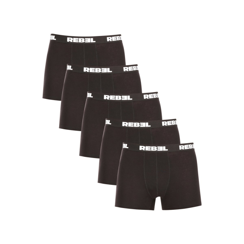5PACK pánské boxerky Nedeto Rebel černé (5NBR001) 5XL, trenky / trenýrky