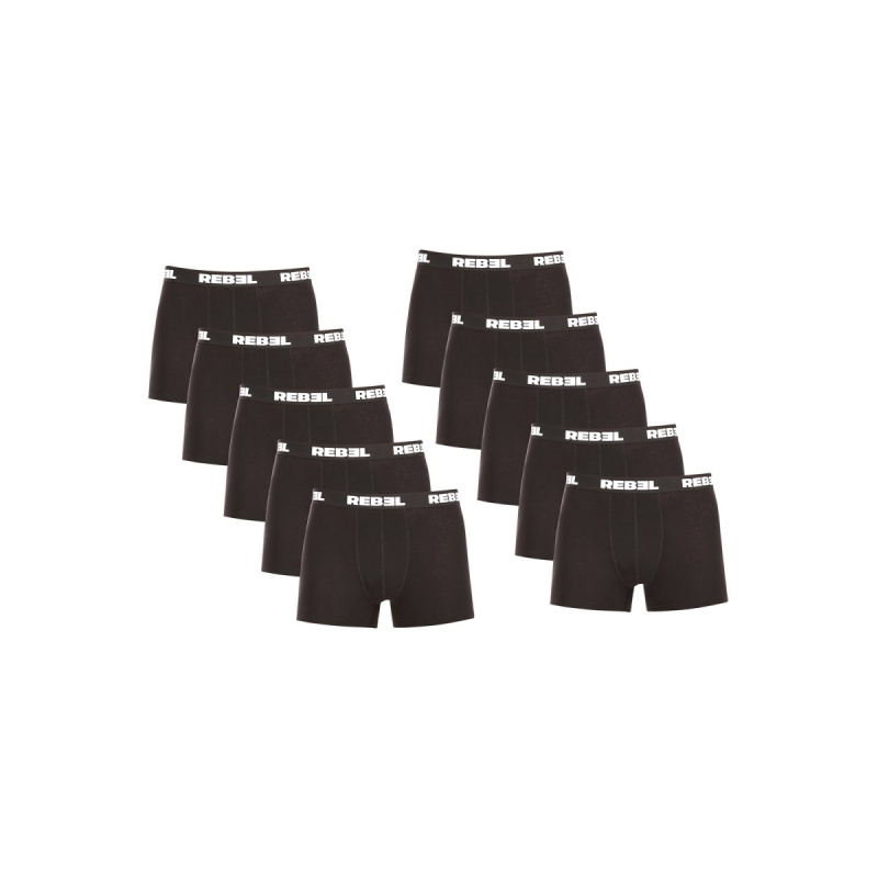 10PACK pánské boxerky Nedeto Rebel černé (10NBR001) S, trenky / trenýrky