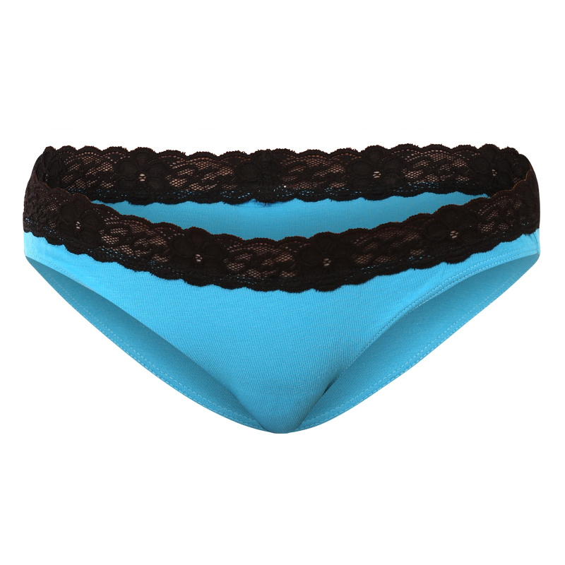 Dámské kalhotky Styx s krajkou modré (IKK1169) S