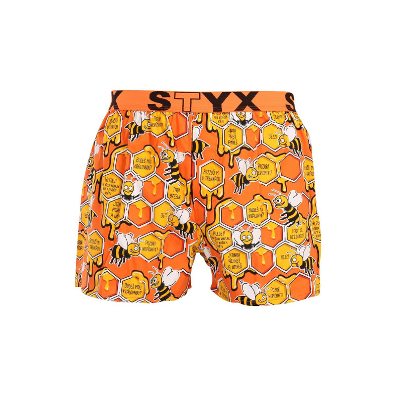 Pánské trenky Styx art sportovní guma včelky (B1654) L, trenýrky