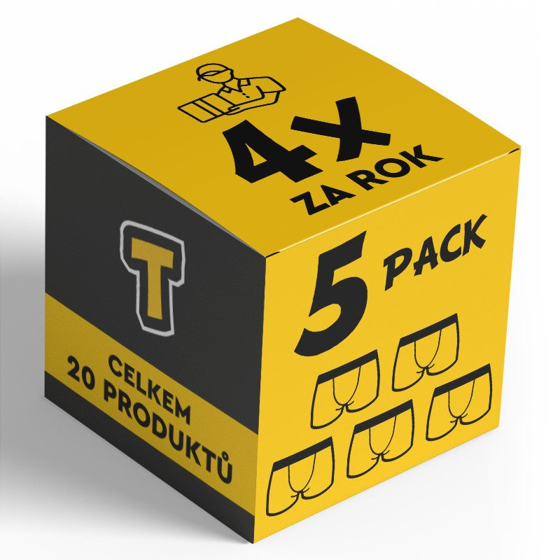 Nedeto 4x 5PACK pánské boxerky sportovní guma - čtvrtletní roční předplatné XL