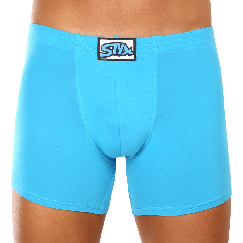 Pánské boxerky Styx long klasická guma světle modré (F1169) XXL, trenky / trenýrky