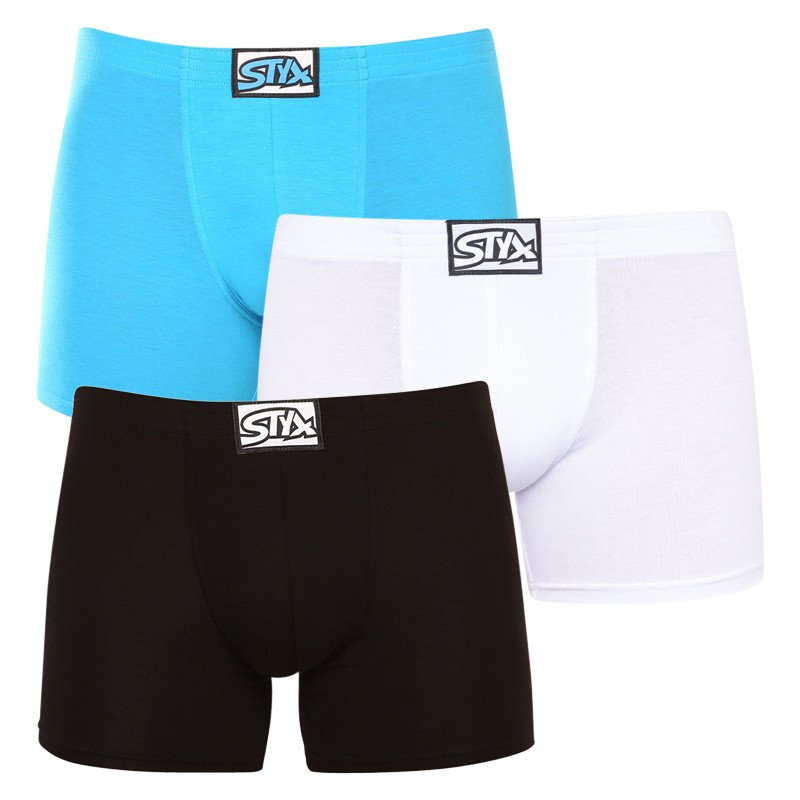 3PACK pánské boxerky Styx long klasická guma vícebarevné (3F96019) XXL, trenky / trenýrky