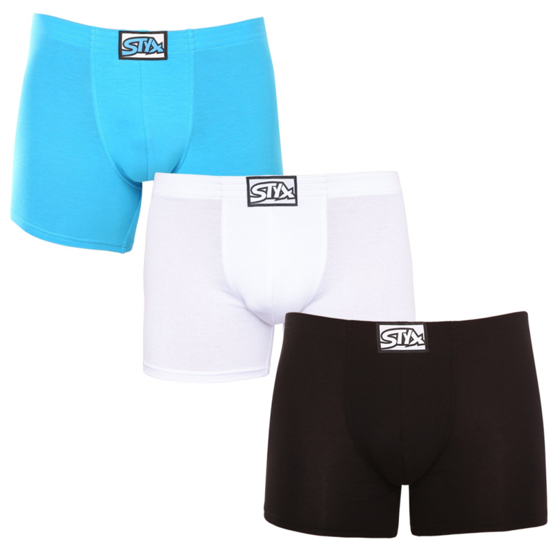 3PACK pánské boxerky Styx long klasická guma vícebarevné (3F96019) XXL, trenky / trenýrky