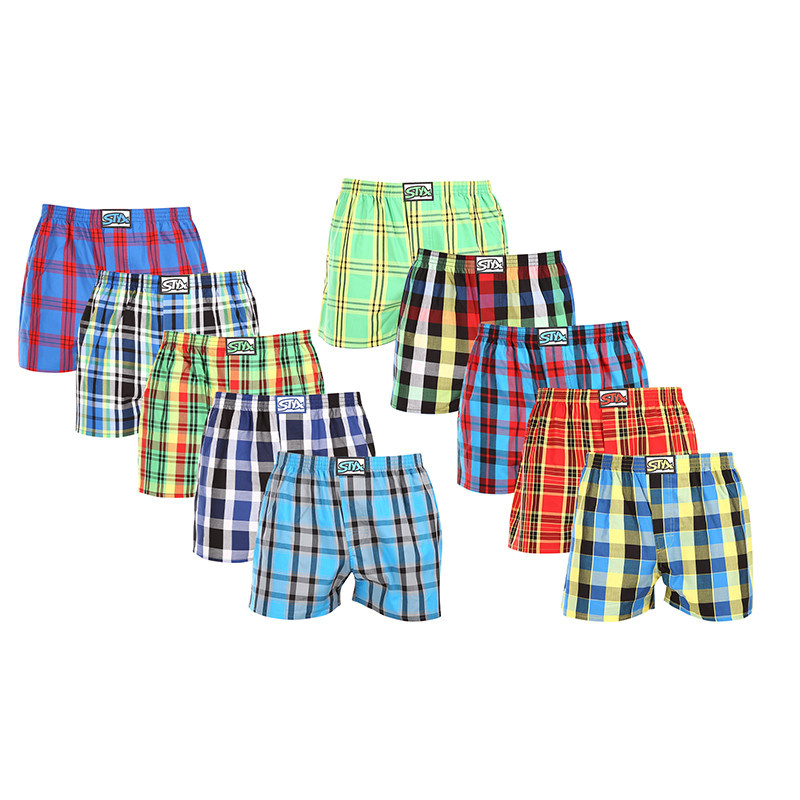 10PACK pánské trenky Styx klasická guma vícebarevné (10A111234567890) M, trenýrky