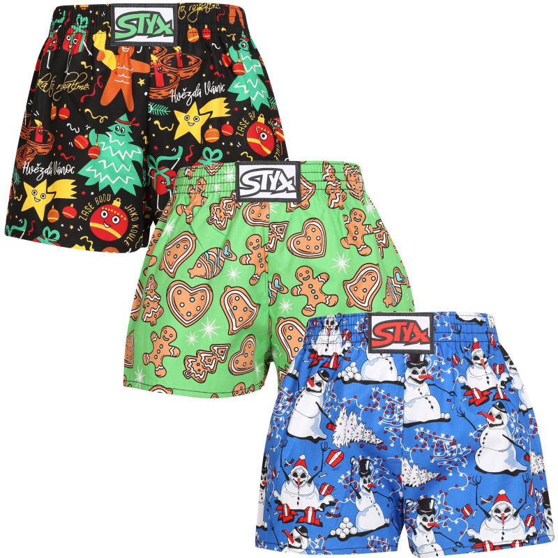 3PACK dětské trenky Styx art klasická guma vícebarevné (3J17134) 9-11 let, trenýrky