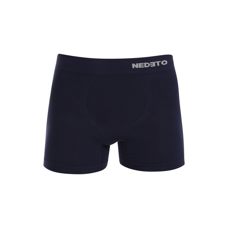 Pánské boxerky Nedeto bezešvé bambusové modré (NDTB002S) L, trenky / trenýrky