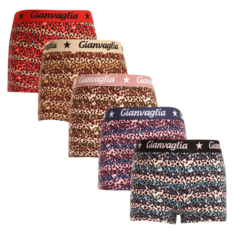 5PACK dívčí kalhotky s nohavičkou boxerky Gianvaglia vícebarevné (813) 110, trenky / trenýrky