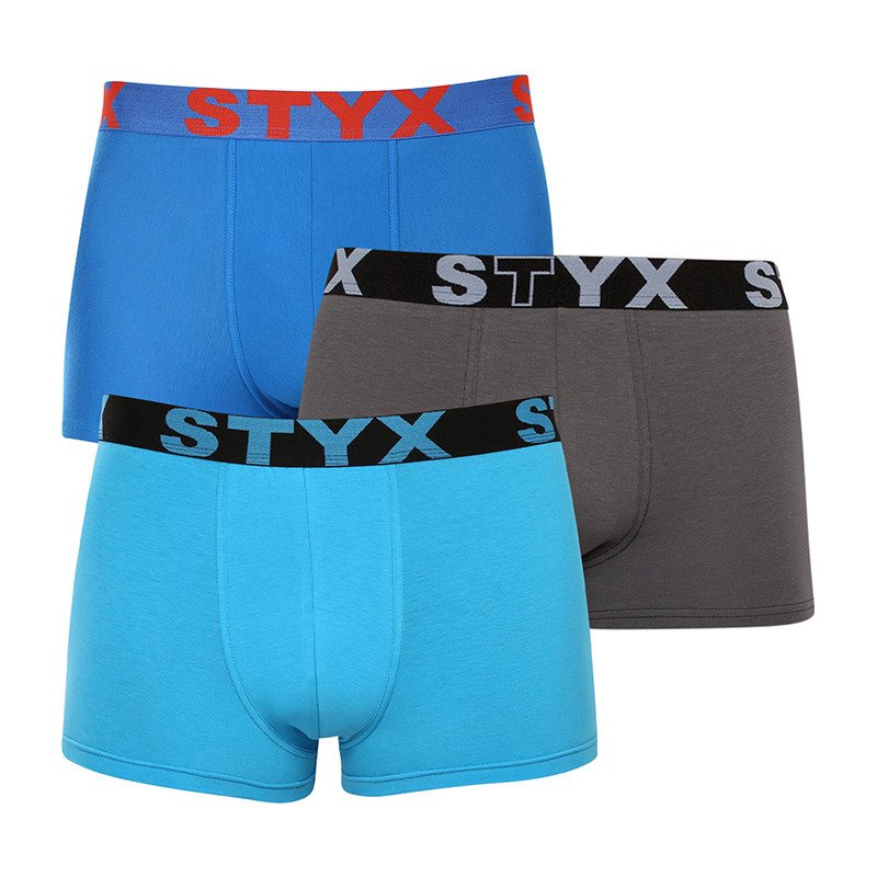 3PACK pánské boxerky Styx sportovní guma nadrozměr vícebarevné (3R10379) 3XL, trenky / trenýrky