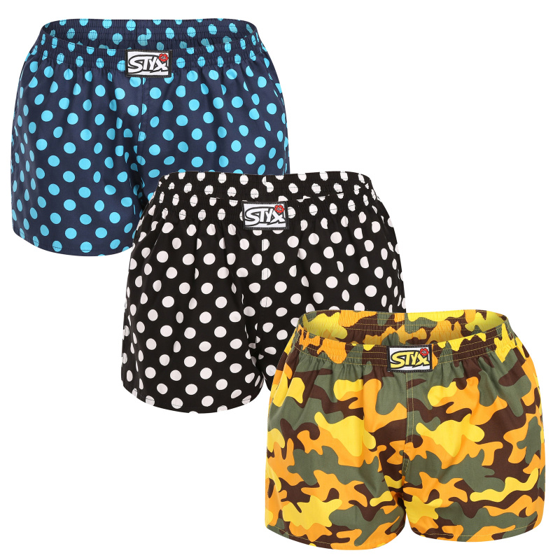 3PACK dámské trenky Styx art klasická guma vícebarevné (3K15901) S, trenýrky