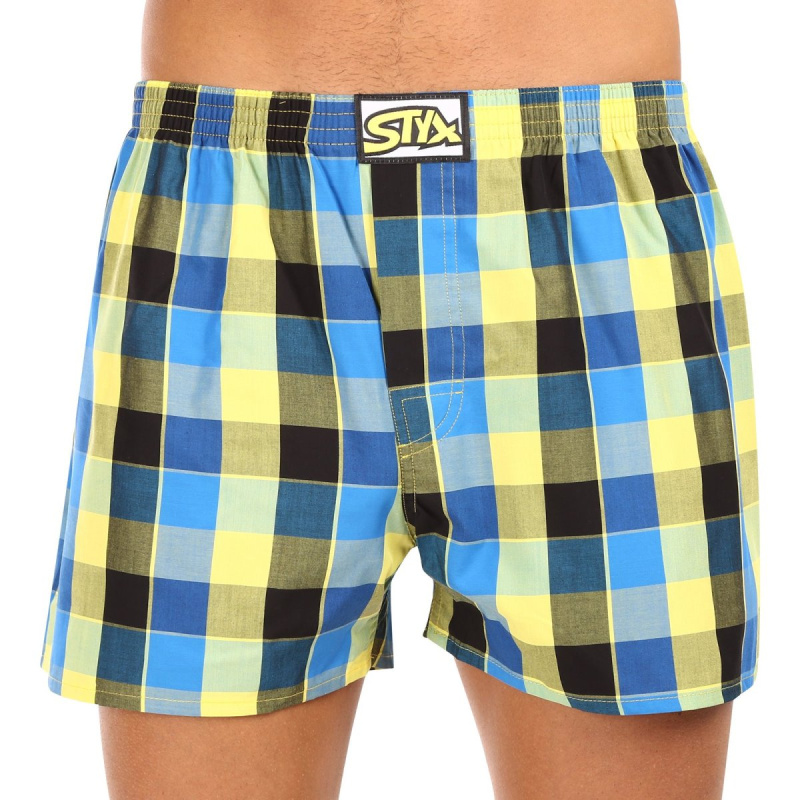Pánské trenky Styx klasická guma nadrozměr vícebarevné (E1015) 3XL, trenýrky