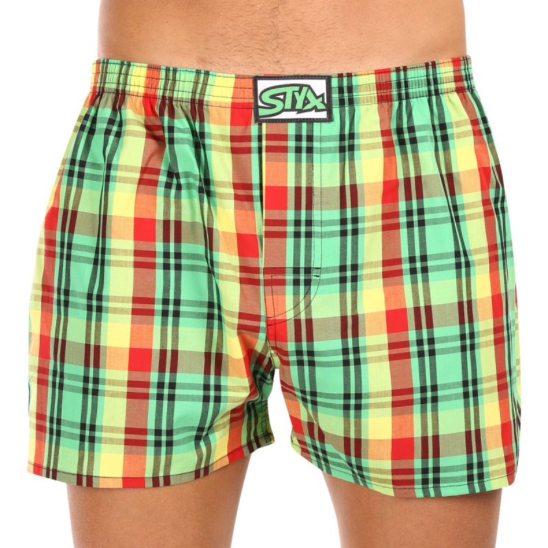 Pánské trenky Styx klasická guma nadrozměr vícebarevné (E1018) 3XL, trenýrky