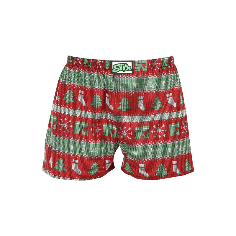 Pánské trenky Styx art klasická guma Vánoce pletené (A1658) XL, trenýrky