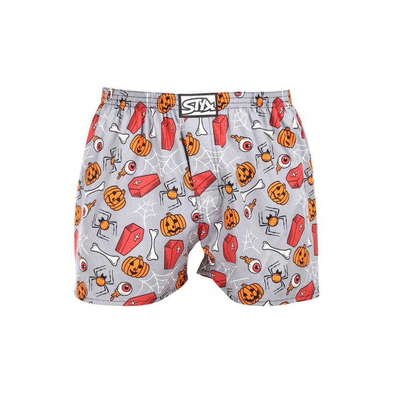 Pánské trenky Styx art klasická guma Halloween rakve (A1752) XL, trenýrky