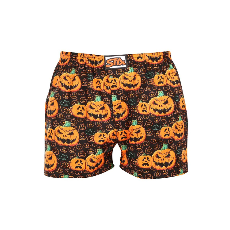Pánské trenky Styx art klasická guma Halloween dýně (A1755) M, trenýrky