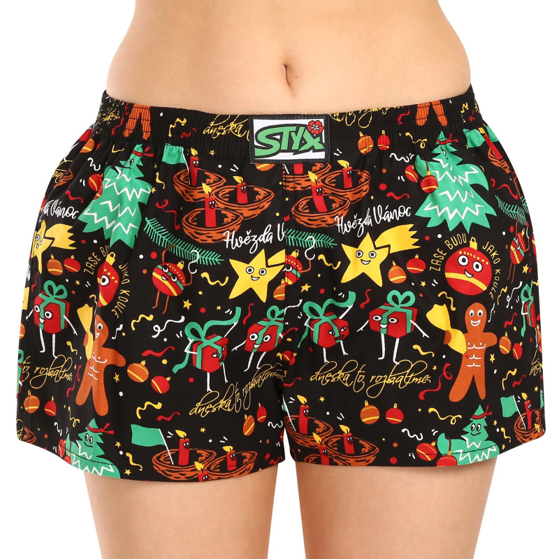 Dámské trenky Styx art klasická guma Vánoce ozdoby (K1754) L, trenýrky