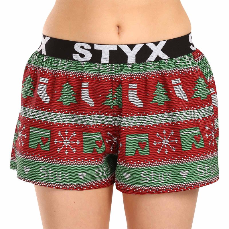Dámské trenky Styx art sportovní guma Vánoce pletené (T1658) XL, trenýrky