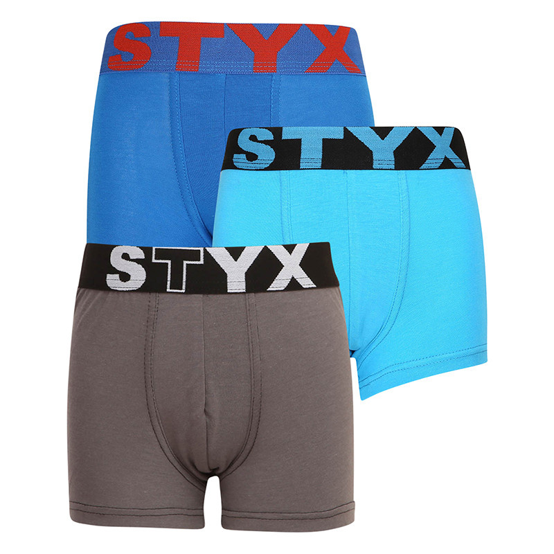 3PACK dětské boxerky Styx sportovní guma vícebarevné (3GJ10379) 4-5 let, trenky / trenýrky