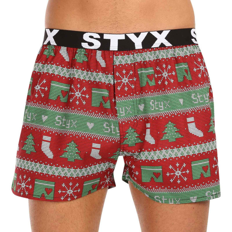 Pánské trenky Styx art sportovní guma Vánoce pletené (B1658) XXL, trenýrky