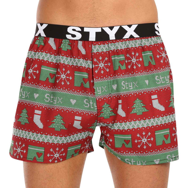 Pánské trenky Styx art sportovní guma Vánoce pletené (B1658) XXL, trenýrky