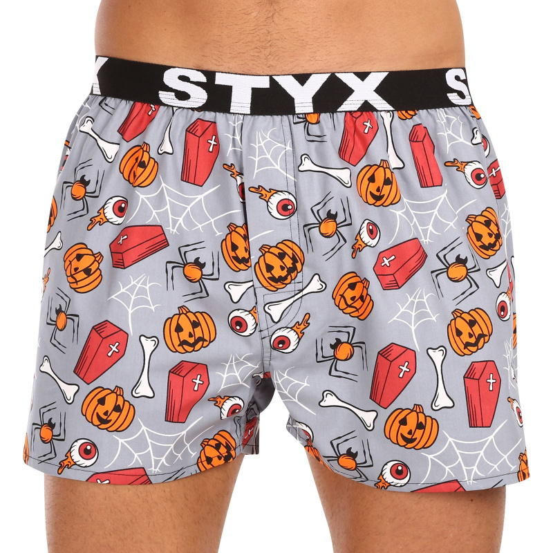 Pánské trenky Styx art sportovní guma Halloween rakve (B1752) M, trenýrky