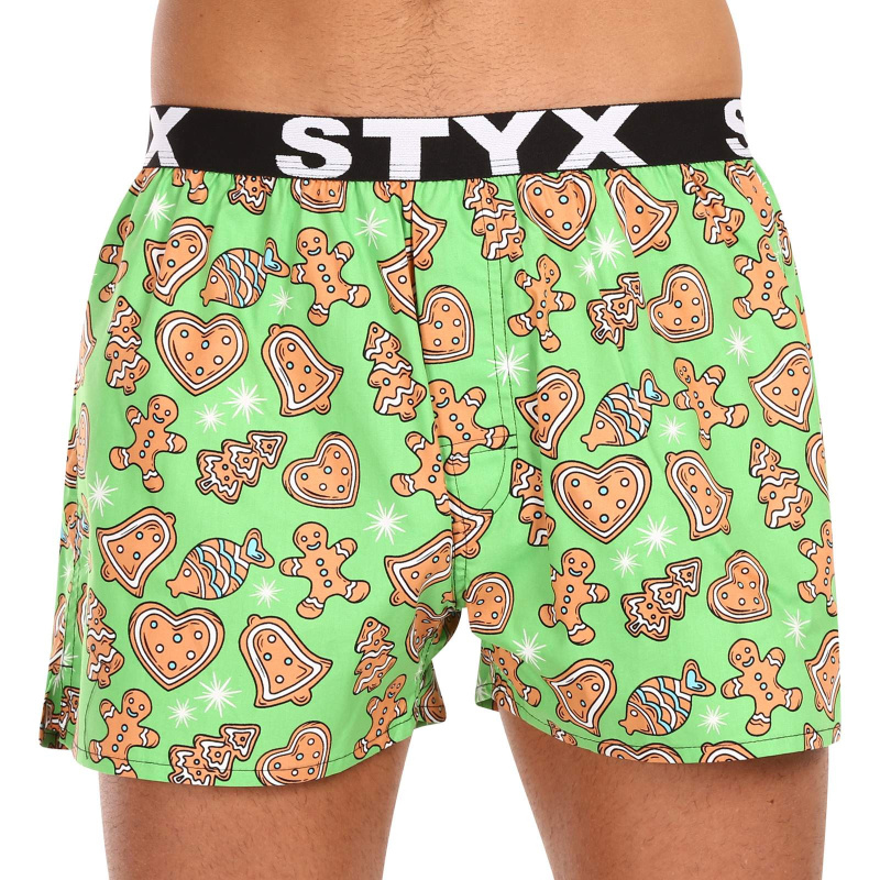 Pánské trenky Styx art sportovní guma Vánoce perníčky (B1753) M, trenýrky