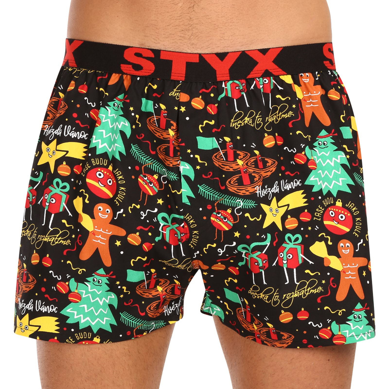 Pánské trenky Styx art sportovní guma Vánoce ozdoby (B1754) XXL, trenýrky