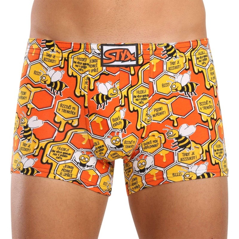 Pánské boxerky Styx art klasická guma včelky (Q1654) XL, trenky / trenýrky