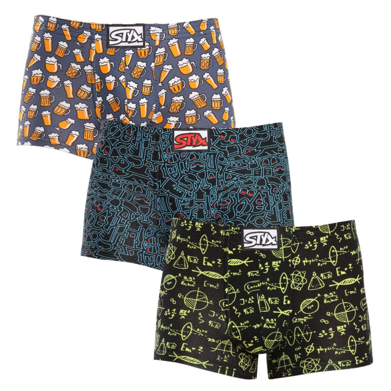 3PACK pánské boxerky Styx art klasická guma vícebarevné (3Q12672) M, trenky / trenýrky